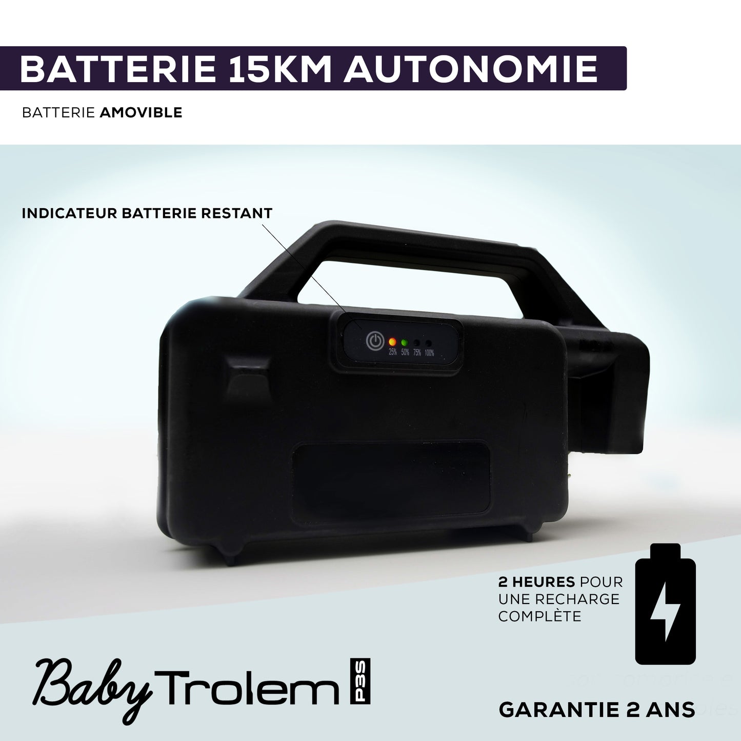 Poussette Électrique Pliable et modulable 2 & 3 Places - Poussette Bébé Triplés 0 à 4 ans - Avec Moteur Électrique & Batterie Rechargeable - Frein Parking - Écran de contrôle - P3S